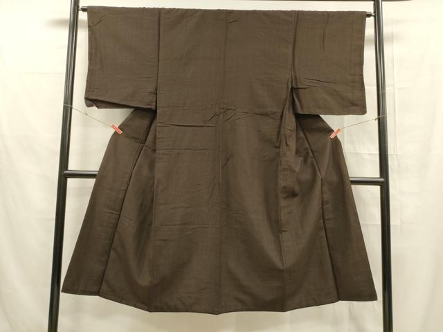 平和屋着物■上質な紬　格子　正絹　逸品　DABE6072cm