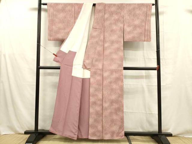 平和屋着物■上質な小紋　草葉文　暈し染め　正絹　逸品　DABE6074cm