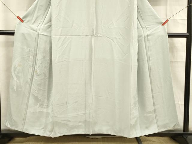 平和屋着物■無地絵羽訪問着　鳳凰文　白花色　正絹　逸品　DABE6076cm