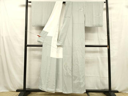 平和屋着物■無地絵羽訪問着　鳳凰文　白花色　正絹　逸品　DABE6076cm