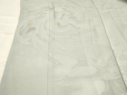 平和屋着物■無地絵羽訪問着　鳳凰文　白花色　正絹　逸品　DABE6076cm