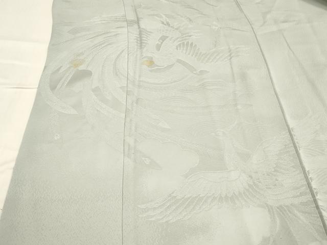 平和屋着物■無地絵羽訪問着　鳳凰文　白花色　正絹　逸品　DABE6076cm