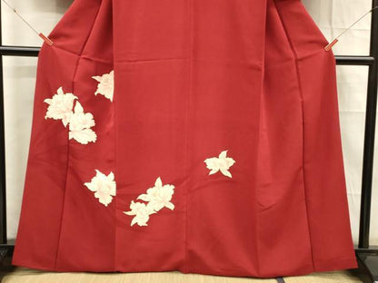 平和屋着物■訪問着　草花文　金彩　正絹　逸品　DABE6077cm