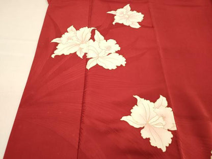 平和屋着物■訪問着　草花文　金彩　正絹　逸品　DABE6077cm