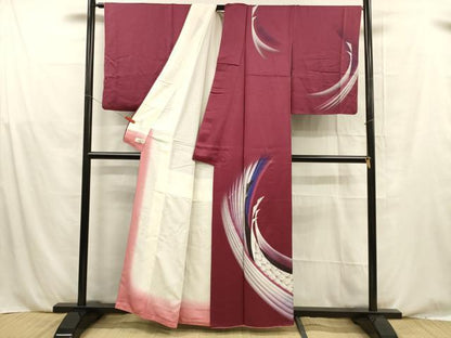 平和屋着物■訪問着　花鳥文　暈し染め　銀彩　やまと誂製　正絹　逸品　DABE6080cm