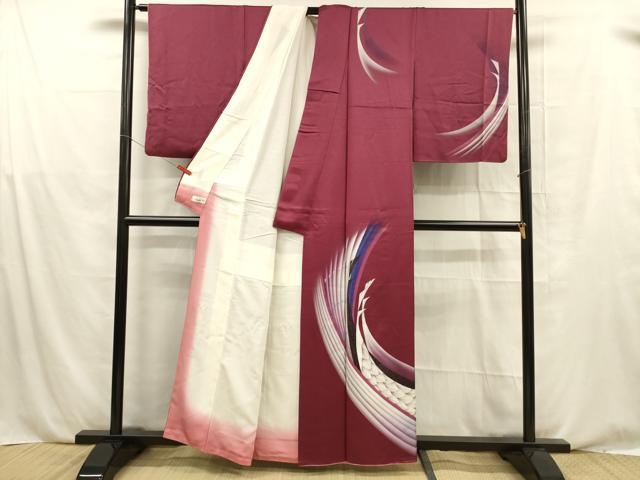 平和屋着物■訪問着　花鳥文　暈し染め　銀彩　やまと誂製　正絹　逸品　DABE6080cm