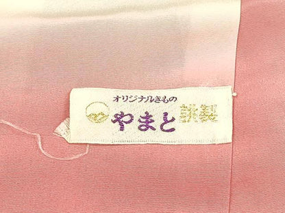 平和屋着物■訪問着　花鳥文　暈し染め　銀彩　やまと誂製　正絹　逸品　DABE6080cm