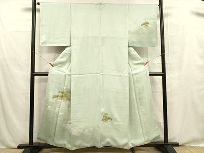 平和屋着物■訪問着　流水松文　暈し染め　金銀彩　正絹　逸品　DABE6085cm