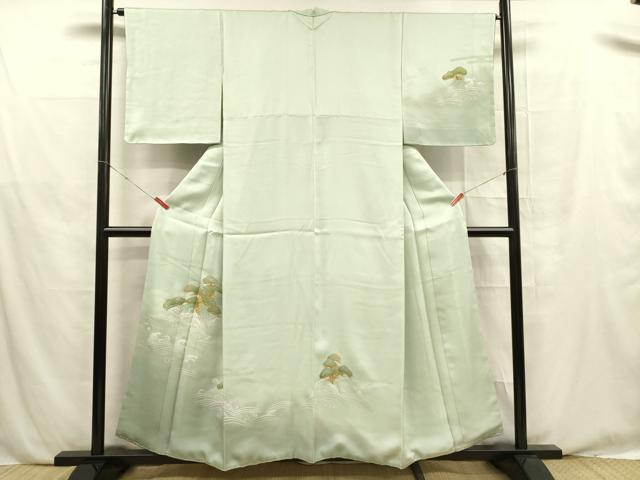 平和屋着物■訪問着　流水松文　暈し染め　金銀彩　正絹　逸品　DABE6085cm