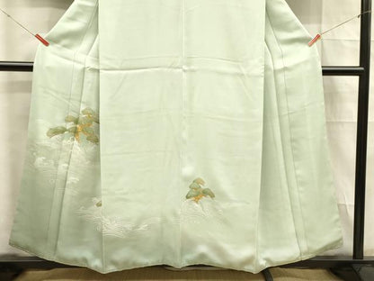 平和屋着物■訪問着　流水松文　暈し染め　金銀彩　正絹　逸品　DABE6085cm