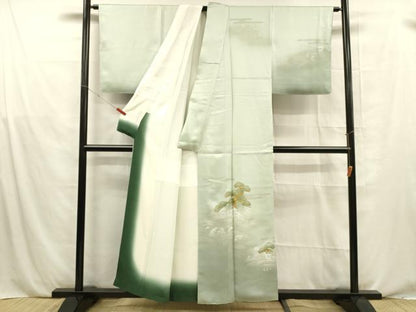 平和屋着物■訪問着　流水松文　暈し染め　金銀彩　正絹　逸品　DABE6085cm