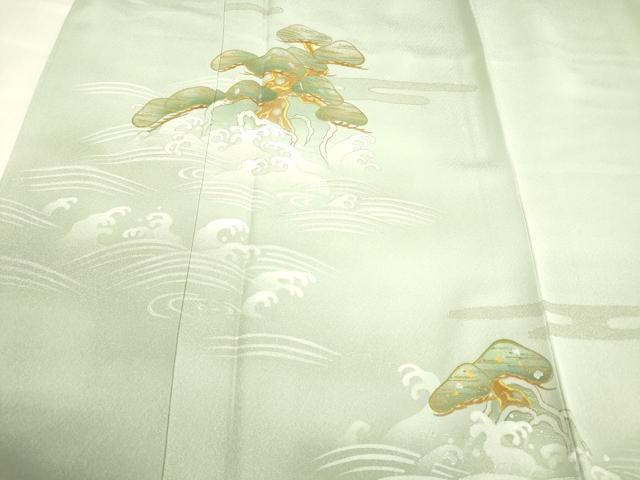 平和屋着物■訪問着　流水松文　暈し染め　金銀彩　正絹　逸品　DABE6085cm