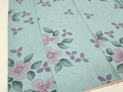 平和屋着物■上質な小紋　手描き　草花文　正絹　逸品　DABE6086cm