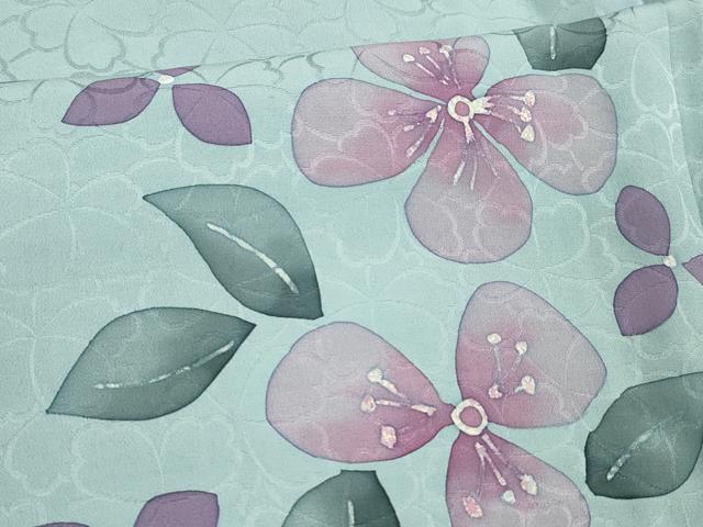平和屋着物■上質な小紋　手描き　草花文　正絹　逸品　DABE6086cm