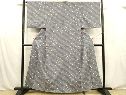 平和屋着物■小紋　舞花文　洗える着物　DABE6093cm