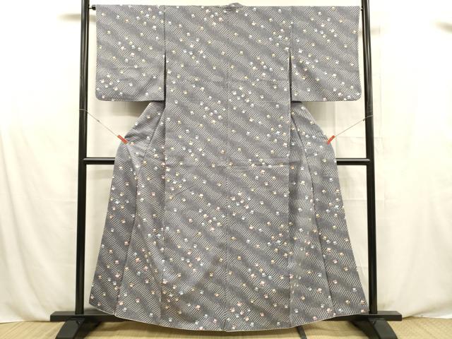 平和屋着物■小紋　舞花文　洗える着物　DABE6093cm