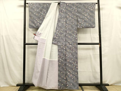 平和屋着物■小紋　舞花文　洗える着物　DABE6093cm