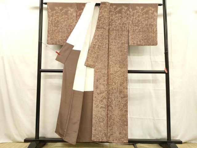 平和屋着物■無地絵羽訪問着　草花文　藤花房　正絹　逸品　DABE6095cm