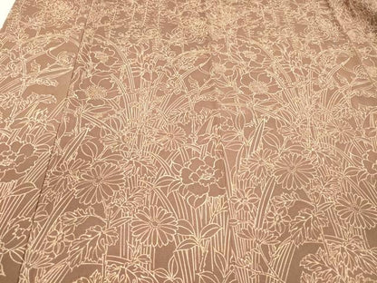 平和屋着物■無地絵羽訪問着　草花文　藤花房　正絹　逸品　DABE6095cm