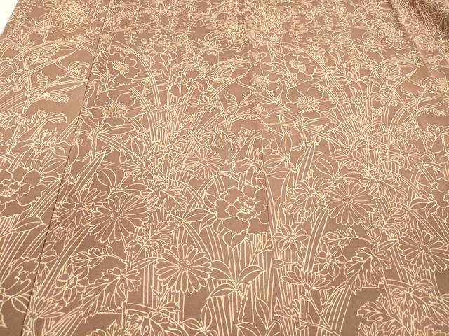 平和屋着物■無地絵羽訪問着　草花文　藤花房　正絹　逸品　DABE6095cm