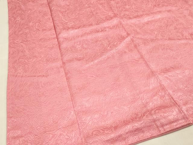 平和屋着物■上質な色無地　墨流し地紋　真朱色　正絹　逸品　未使用　DABE6096cm