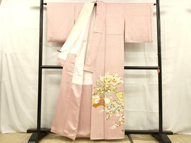 平和屋着物■豪華色留袖　地紙花文　金彩　正絹　逸品　DABE6103cm