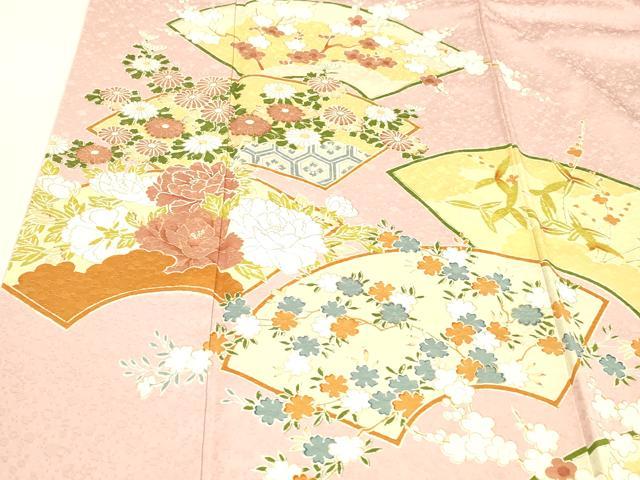 平和屋着物■豪華色留袖　地紙花文　金彩　正絹　逸品　DABE6103cm