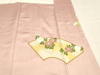 平和屋着物■豪華色留袖　地紙花文　金彩　正絹　逸品　DABE6103cm