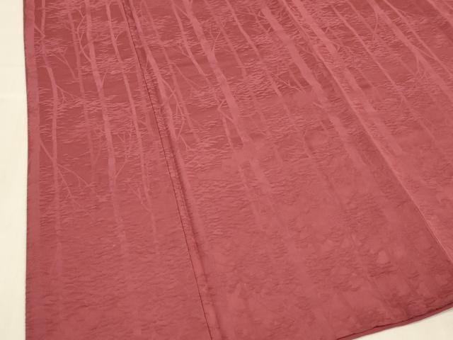 平和屋着物■上質な色無地　樹林地紋　今様色　正絹　逸品　DABE6105cm