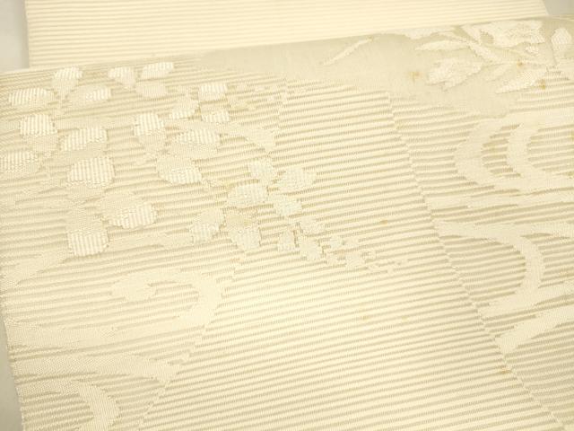 平和屋着物＊夏物 絽綴れ 太鼓柄袋帯 流水草花文 正絹 逸品 DABE6111cm