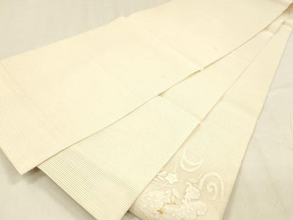 平和屋着物＊夏物 絽綴れ 太鼓柄袋帯 流水草花文 正絹 逸品 DABE6111cm