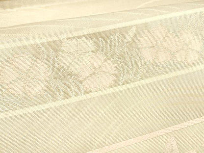 平和屋着物＊夏物 太鼓柄袋帯 唐織 横段花文 銀糸 正絹 逸品 DABE6112cm