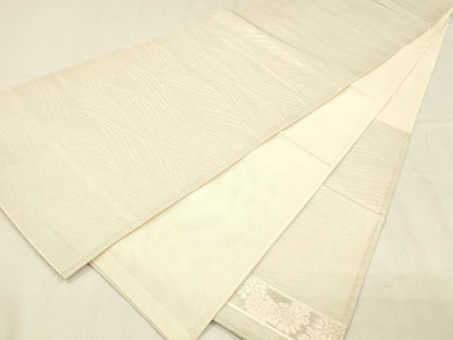 平和屋着物＊夏物 太鼓柄袋帯 唐織 横段花文 銀糸 正絹 逸品 DABE6112cm
