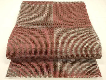 平和屋着物＊夏物 八寸名古屋帯 市松文様 正絹 逸品 DABE6114cm