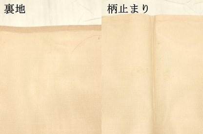 平和屋着物＊夏物 六通柄袋帯 唐織 流水草葉文 金糸 正絹 逸品 DABE6122cm