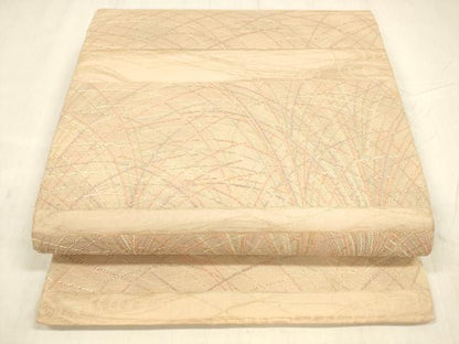 平和屋着物＊夏物 六通柄袋帯 唐織 流水草葉文 金糸 正絹 逸品 DABE6122cm