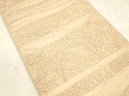 平和屋着物＊夏物 六通柄袋帯 唐織 流水草葉文 金糸 正絹 逸品 DABE6122cm