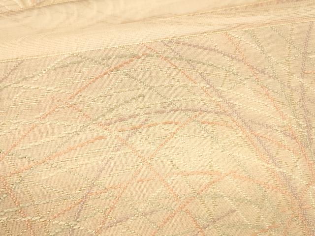 平和屋着物＊夏物 六通柄袋帯 唐織 流水草葉文 金糸 正絹 逸品 DABE6122cm