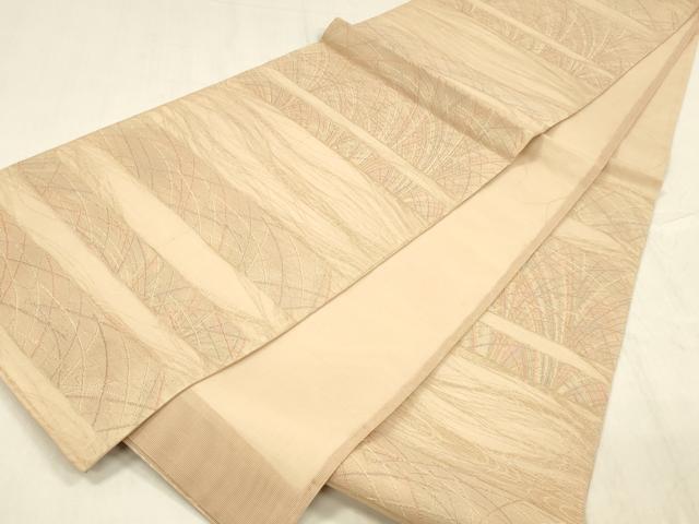 平和屋着物＊夏物 六通柄袋帯 唐織 流水草葉文 金糸 正絹 逸品 DABE6122cm