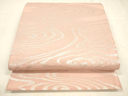 平和屋着物＊夏物 六通柄袋帯 流水文 銀糸 正絹 逸品 DABE6124cm