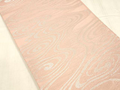 平和屋着物＊夏物 六通柄袋帯 流水文 銀糸 正絹 逸品 DABE6124cm