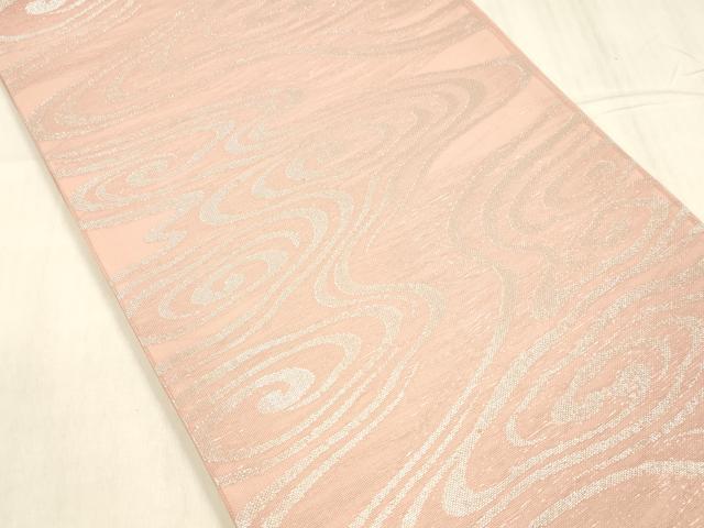 平和屋着物＊夏物 六通柄袋帯 流水文 銀糸 正絹 逸品 DABE6124cm