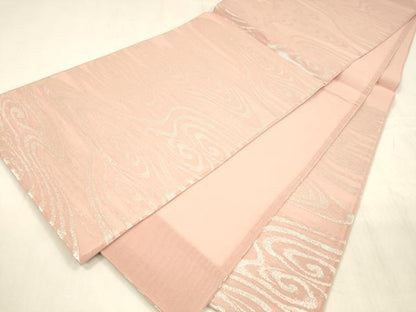平和屋着物＊夏物 六通柄袋帯 流水文 銀糸 正絹 逸品 DABE6124cm