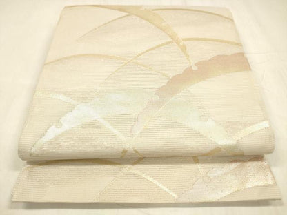 平和屋着物＊夏物 六通柄袋帯 雪芝文 金糸 正絹 逸品 DABE6125cm