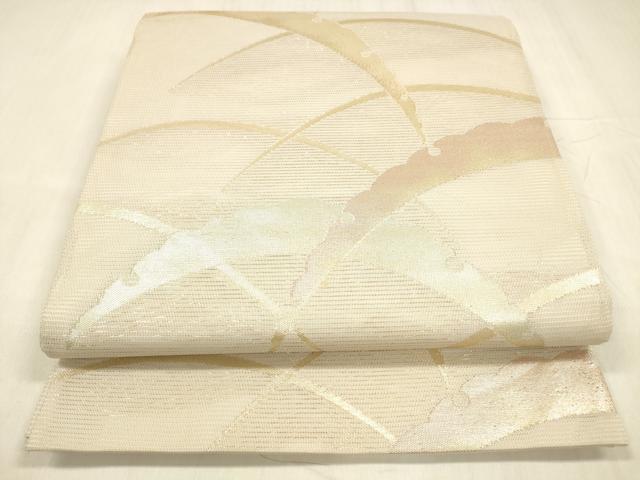平和屋着物＊夏物 六通柄袋帯 雪芝文 金糸 正絹 逸品 DABE6125cm