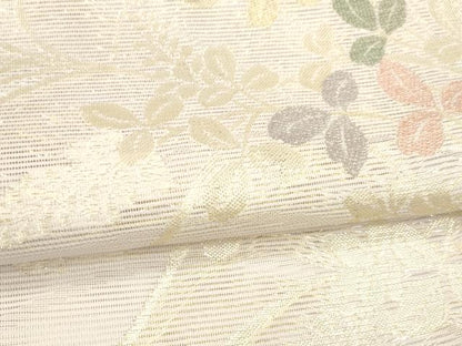 平和屋着物＊夏物 六通柄袋帯 草葉文 金銀糸 DABE6126cm
