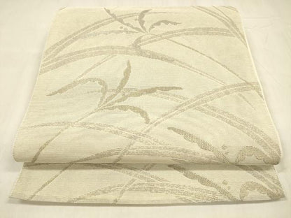 平和屋着物＊夏物 八寸名古屋帯 草葉文 金銀糸 DABE6128cm