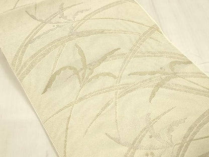 平和屋着物＊夏物 八寸名古屋帯 草葉文 金銀糸 DABE6128cm