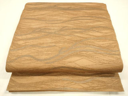 平和屋着物＊夏物 全通柄 本袋帯 抽象文様 銀糸 正絹 逸品 DABE6131cm