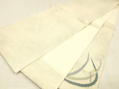 平和屋着物＊夏物 六通柄 本袋帯 蜻蛉草葉文 金銀糸 正絹 逸品 DABE6136cm